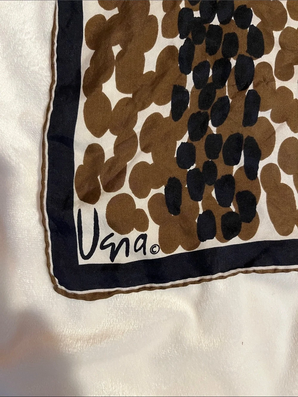 Unao Brown & Black Patterned Decorative Accent Scarf